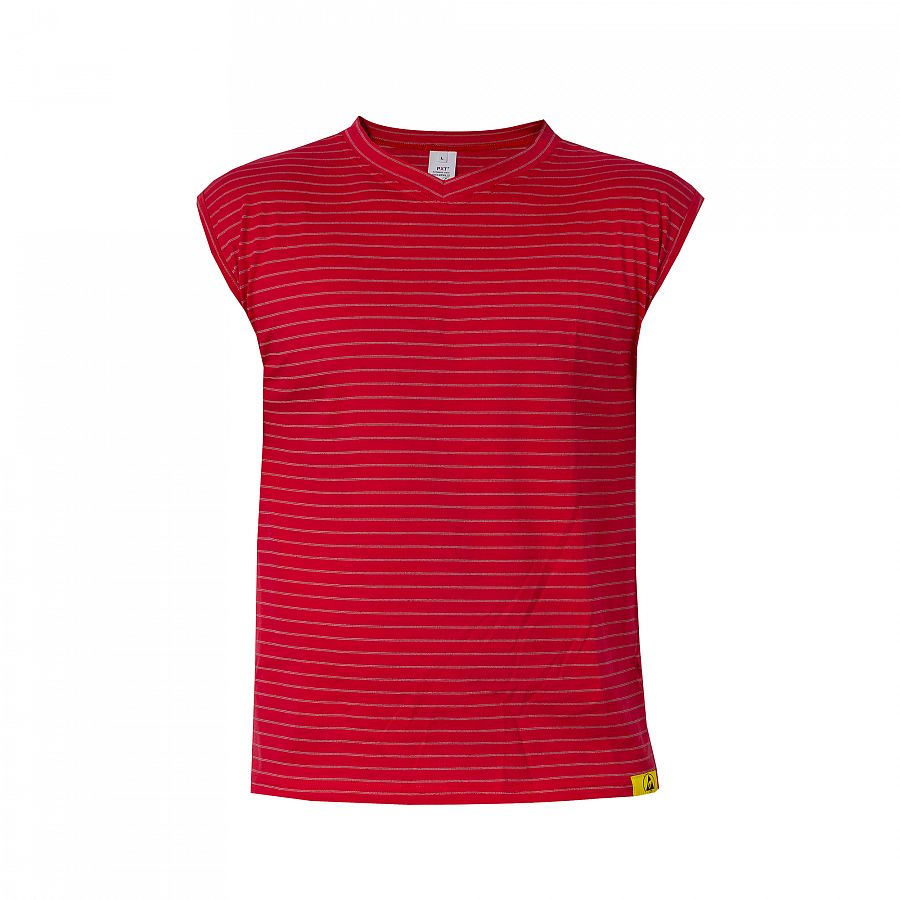 Tričko PXT Antistatic wear červené bez rukávů "V" 160 g/m2